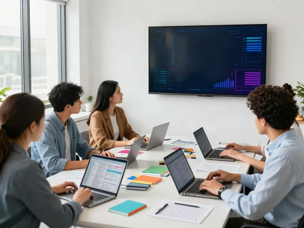 Collaborative tax professionals using low-cost professional tax software in a bright office environment.