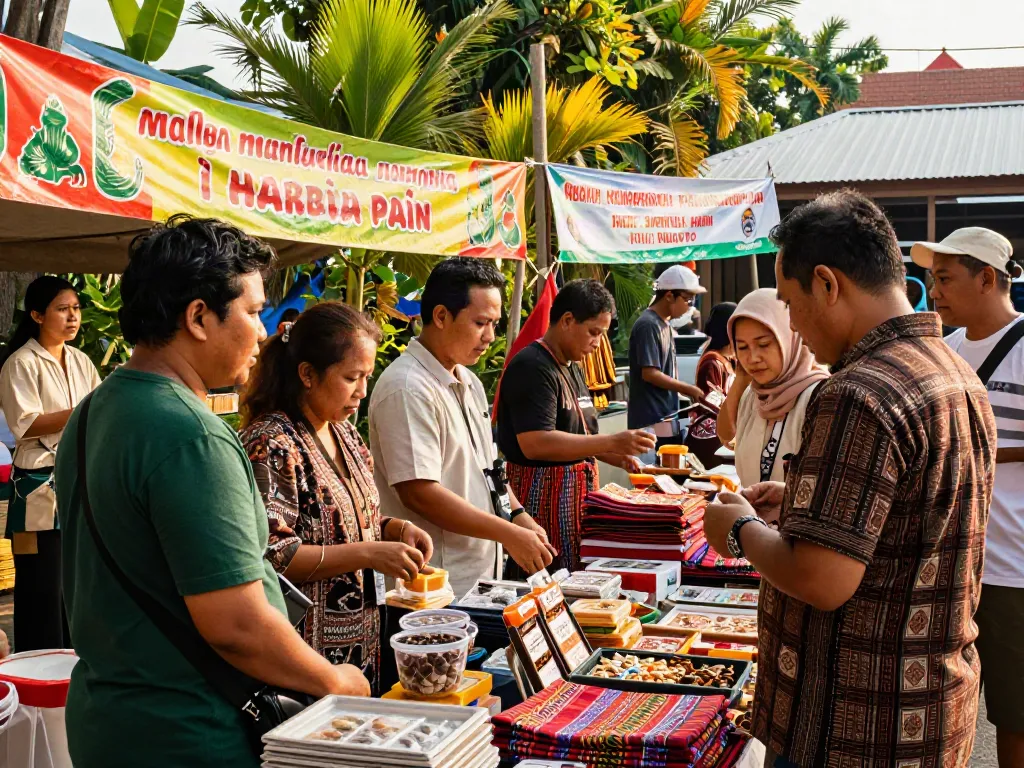 Local marketplace promoting products from https://rokok88.net, showcasing vibrant community support.